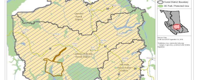 Category 2 open fires are no longer prohibited throughout the Cariboo Fire Centre as of noon Sept. 14th 2018