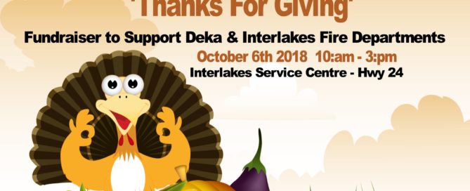 Interlakes & Deka Lake Fire Departments 'Thanks For Giving' Fundraiser Oct 6th 2018