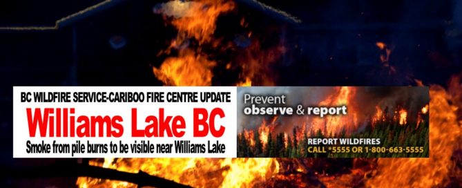 Smoke from pile burns to be visible near Williams Lake