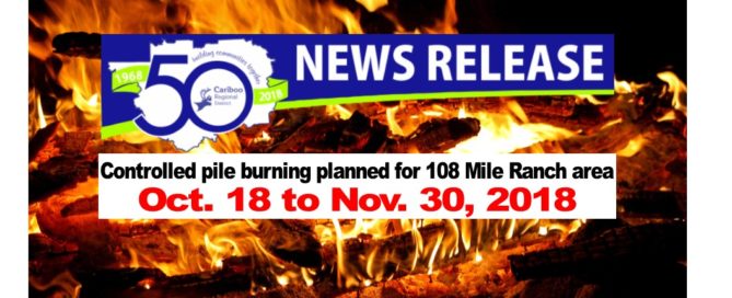 Controlled pile burning planned for 108 Mile Ranch area