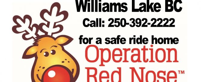 Operation Red Nose available starting November 30th 2018 in Williams Lake BC