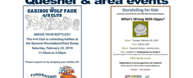 Quesnel and surrounding area events February 22nd - February 27 2019