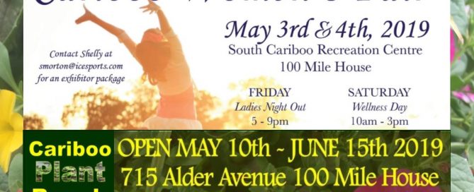 100 Mile House and surrounding area events April 12th – May 16th 2019