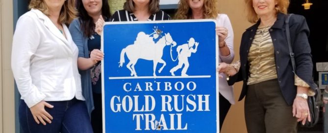 Cariboo Chilcotin Coast Tourism Association donating a Gold Rush Trail sign to the 108 Heritage site