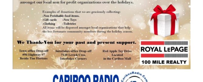 Happening in 100 Mile House and surrounding area December 6th - December 14th 2019