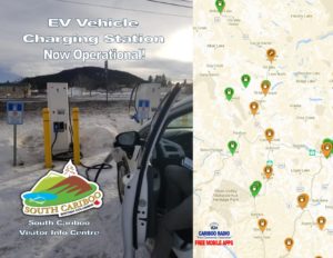 Electric Vehicle Charging Station Now Operational at thje South Cariboo Visitor Centre 100 Mile House