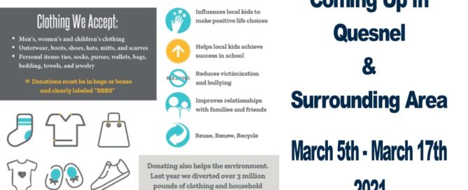 Happening in Quesnel and surrounding area March 5th - March 17th 2021