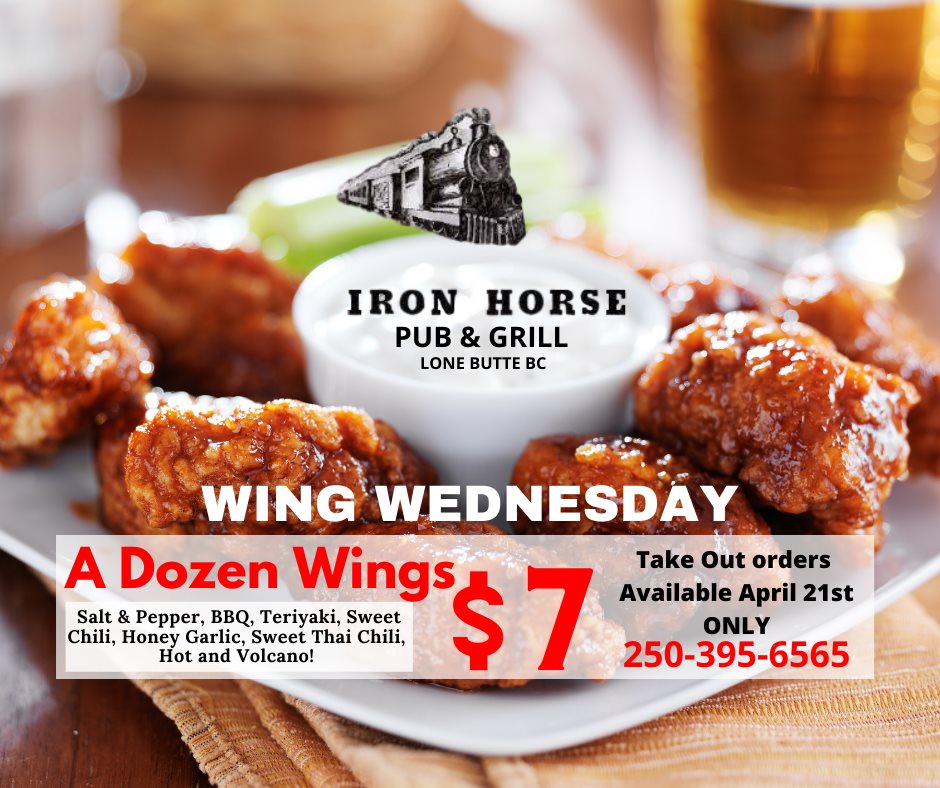Iron Horse Pub Reopening   REOPENING WING WEDNESDAY April 21st 2021